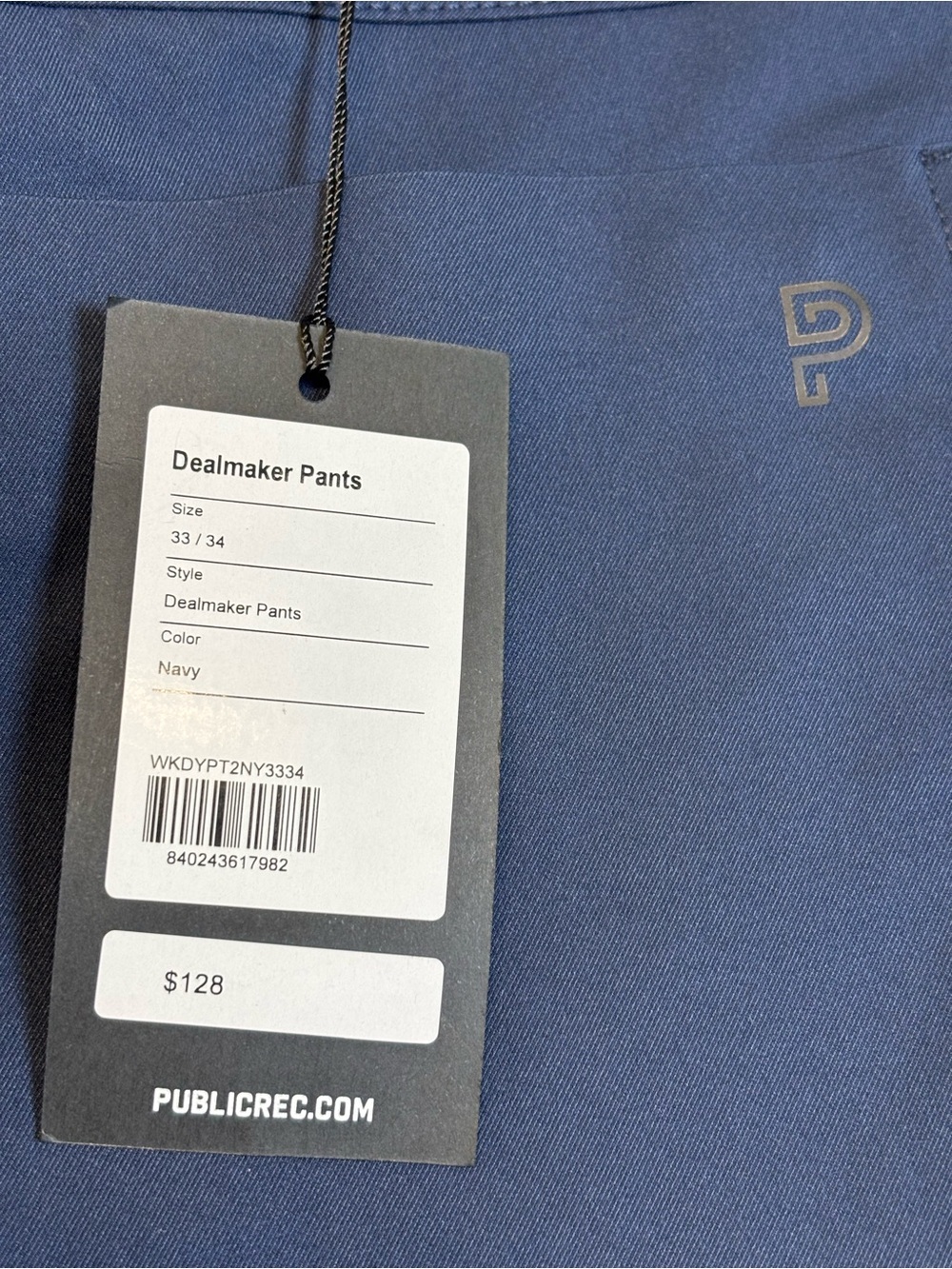 Public Rec Men’s Dealmaker 5-Pocket Performance Tech Pants Navy Blue 33X3O NWT - Picture 13 of 13